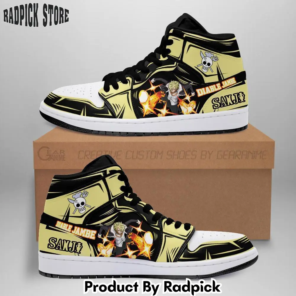 Vinsmoke sanji air jordan high top sneakers anime diable jambe  rp0356652